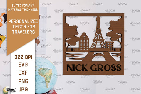Personalized Signs For Travelers Laser Cut Bundle SVG Evgenyia Guschina 