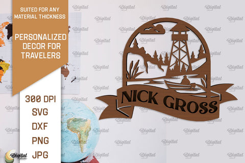 Personalized Signs For Travelers Laser Cut Bundle SVG Evgenyia Guschina 
