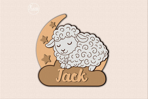 Personalized Sleeping Animals Kids Name Signs (Set of 7) SVG LaserCutano 