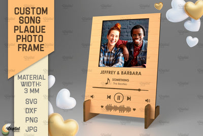 Personalized Song Plaque Photo Frame. 3D Laser Cut SVG Evgenyia Guschina 