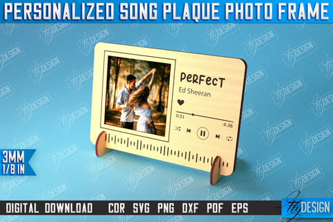 Personalized Song Plaque Photo Frame Bundle | Gift Idea | Favorite Song | CNC File SVG Fly Design 