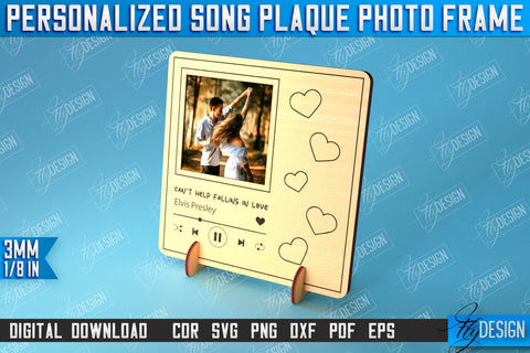Personalized Song Plaque Photo Frame Bundle | Gift Idea | Favorite Song | CNC File SVG Fly Design 