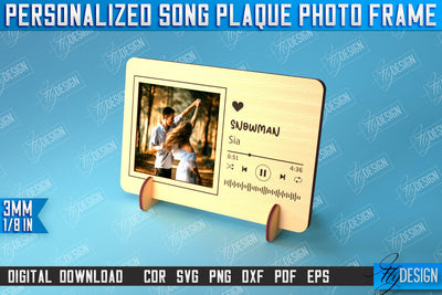Personalized Song Plaque Photo Frame | Gift Idea | Favorite Song | CNC File SVG Fly Design 