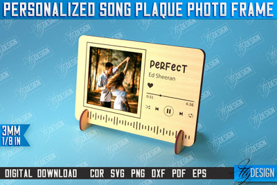 Personalized Song Plaque Photo Frame | Gift Idea | Favorite Song | CNC File SVG Fly Design 