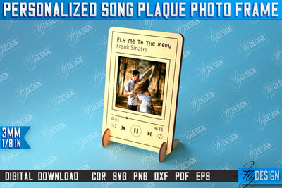 Personalized Song Plaque Photo Frame | Gift Idea | Favorite Song | CNC File SVG Fly Design 
