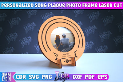 Personalized Song Plaque Photo Frame | Gift Idea | Favorite Song | CNC File SVG The T Store Design 