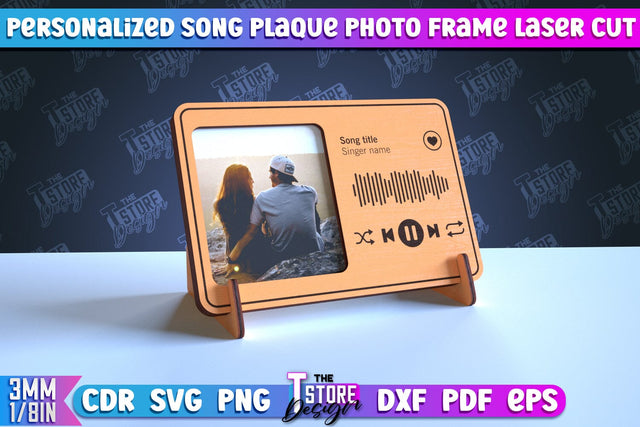 Personalized Song Plaque Photo Frame | Gift Idea | Favorite Song | CNC File SVG The T Store Design 