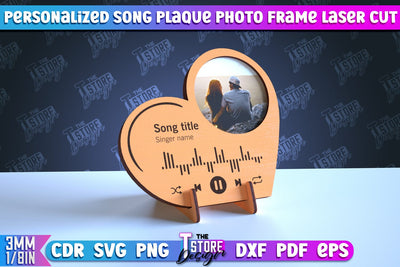Personalized Song Plaque Photo Frame | Gift Idea | Favorite Song | CNC File SVG The T Store Design 