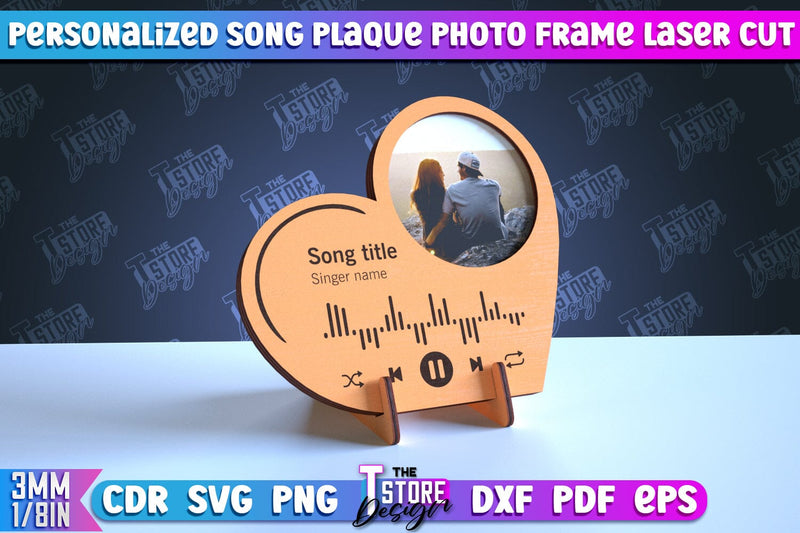 Personalized Song Plaque Photo Frame | Gift Idea | Favorite Song | CNC File SVG The T Store Design 
