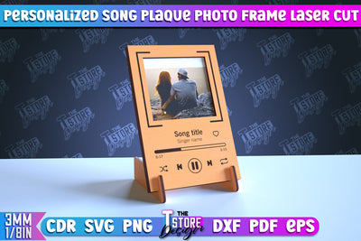 Personalized Song Plaque Photo Frame | Gift Idea | Favorite Song | CNC File SVG The T Store Design 