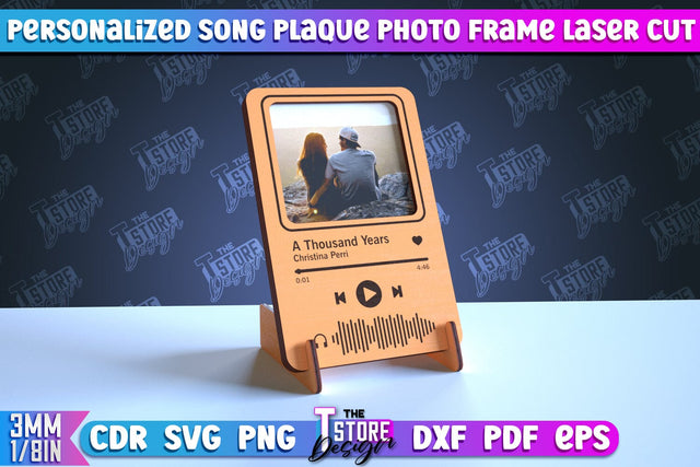 Personalized Song Plaque Photo Frame | Gift Idea | Favorite Song | CNC File SVG The T Store Design 