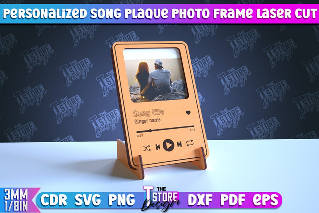 Personalized Song Plaque Photo Frame | Gift Idea | Favorite Song | CNC File SVG The T Store Design 