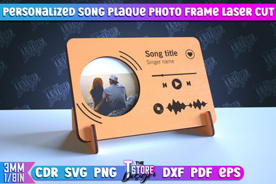 Personalized Song Plaque Photo Frame | Gift Idea | Favorite Song | CNC File SVG The T Store Design 