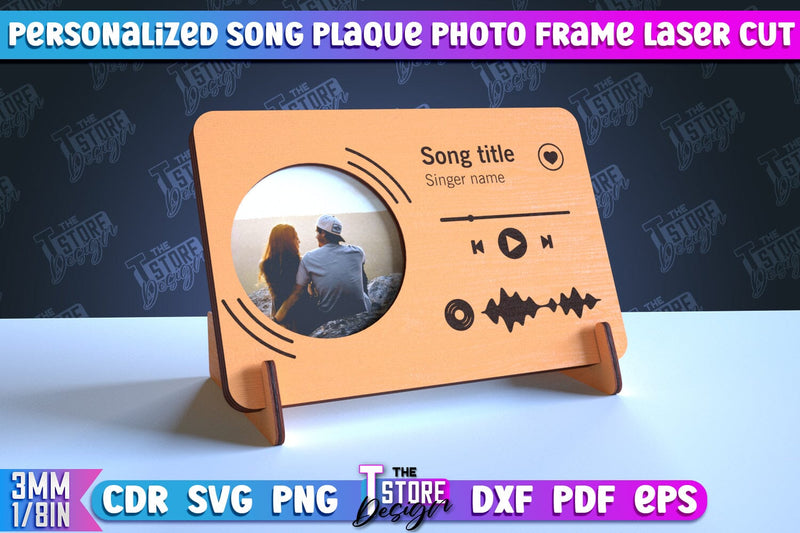 Personalized Song Plaque Photo Frame | Gift Idea | Favorite Song | CNC File SVG The T Store Design 