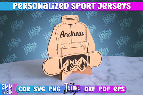 Personalized Sport Jerseys Bundle | Sport Sign | Gift Idea | Wood Shape | CNC File SVG The T Store Design 