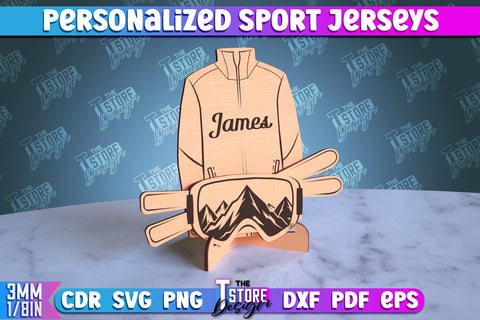 Personalized Sport Jerseys Bundle | Sport Sign | Gift Idea | Wood Shape | CNC File SVG The T Store Design 