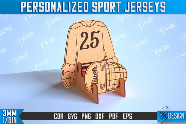 Personalized Sport Jerseys | Sport Sign | Gift Idea | Wood Shape | CNC File SVG Fly Design 