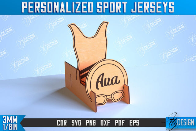 Personalized Sport Jerseys | Sport Sign | Gift Idea | Wood Shape | CNC File SVG Fly Design 