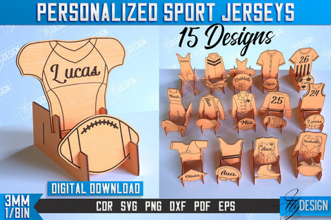 Personalized Sport Jerseys | Sport Sign | Gift Idea | Wood Shape | CNC File SVG Fly Design 