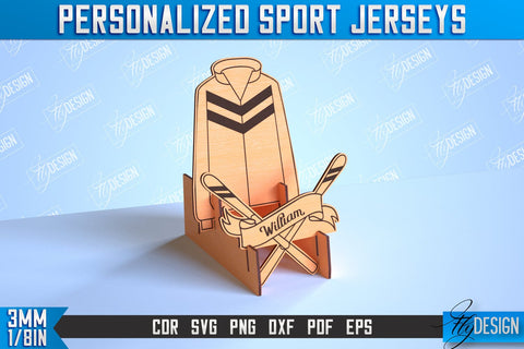 Personalized Sport Jerseys | Sport Sign | Gift Idea | Wood Shape | CNC File SVG Fly Design 