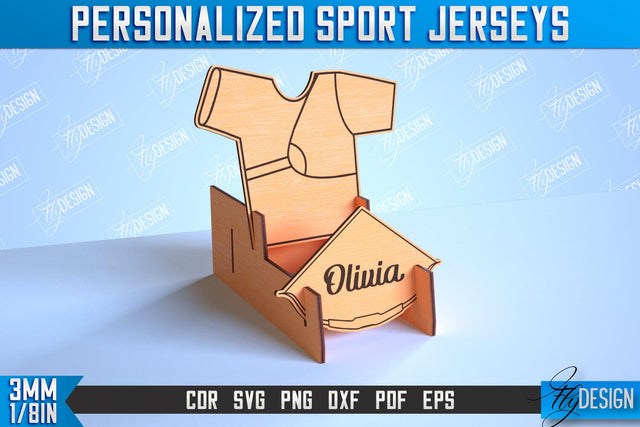 Personalized Sport Jerseys | Sport Sign | Gift Idea | Wood Shape | CNC File SVG Fly Design 