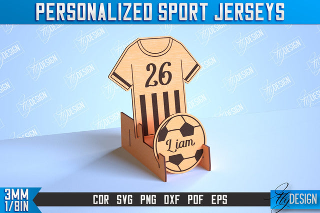Personalized Sport Jerseys | Sport Sign | Gift Idea | Wood Shape | CNC File SVG Fly Design 
