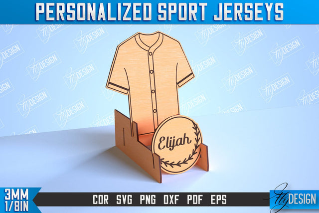 Personalized Sport Jerseys | Sport Sign | Gift Idea | Wood Shape | CNC File SVG Fly Design 