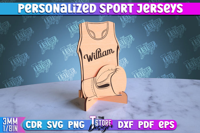 Personalized Sport Jerseys | Sport Sign | Gift Idea | Wood Shape | CNC File SVG The T Store Design 