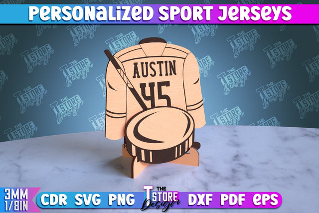 Personalized Sport Jerseys | Sport Sign | Gift Idea | Wood Shape | CNC File SVG The T Store Design 
