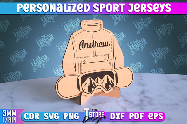 Personalized Sport Jerseys | Sport Sign | Gift Idea | Wood Shape | CNC File SVG The T Store Design 