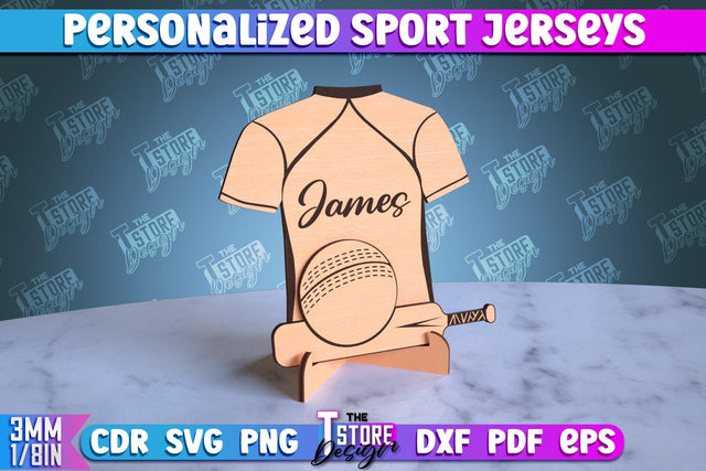 Personalized Sport Jerseys | Sport Sign | Gift Idea | Wood Shape | CNC File SVG The T Store Design 