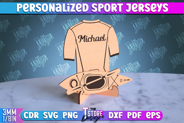 Personalized Sport Jerseys | Sport Sign | Gift Idea | Wood Shape | CNC File SVG The T Store Design 