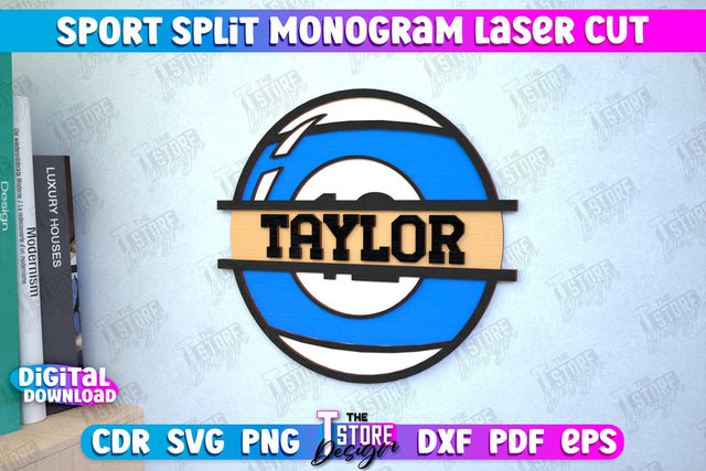 Personalized Sports Decor | Billiard Monogram | Gift Idea | Wall Décor | CNC file SVG The T Store Design 