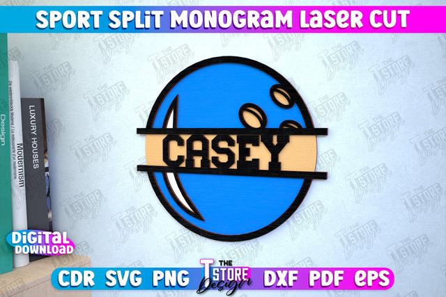 Personalized Sports Decor | Bowling Monogram | Gift Idea | Wall Décor | CNC file SVG The T Store Design 