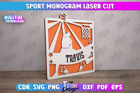 Personalized Sports Decor Bundle | Sport Monogram | Gift Idea | Wall Décor | CNC Files SVG The T Store Design 