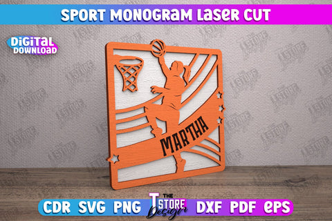 Personalized Sports Decor Bundle | Sport Monogram | Gift Idea | Wall Décor | CNC Files SVG The T Store Design 