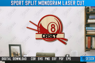 Personalized Sports Decor Laser Cut | Personal Sports Wall Sign | Wall Décor | CNC File SVG Fly Design 