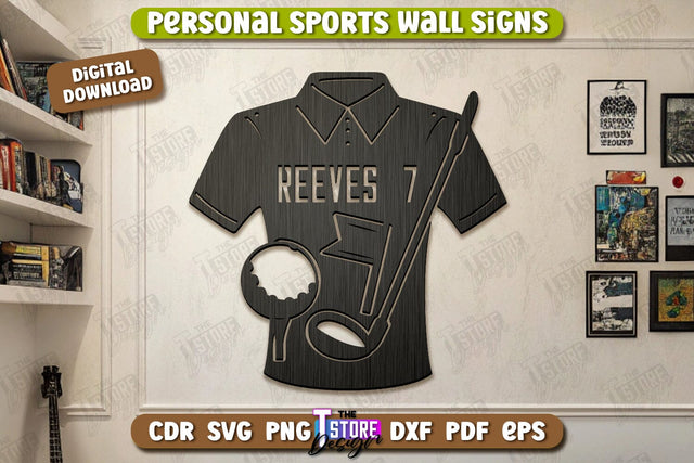 Personalized Sports Decor Laser Cut | Personal Sports Wall Sign | Wall Décor | CNC File SVG The T Store Design 