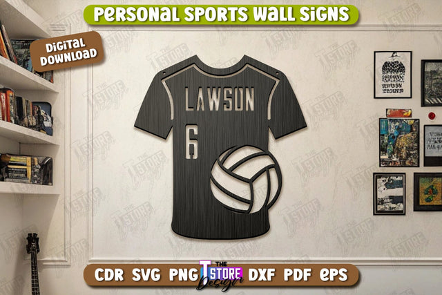 Personalized Sports Decor Laser Cut | Personal Sports Wall Sign | Wall Décor | CNC File SVG The T Store Design 