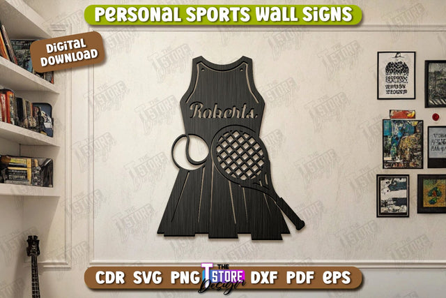 Personalized Sports Decor Laser Cut | Personal Sports Wall Sign | Wall Décor | CNC File SVG The T Store Design 