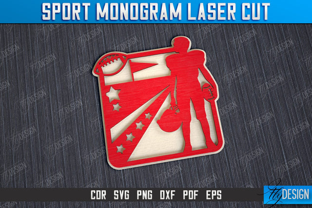 Personalized Sports Decor | Sport Monogram | Gift Idea | Wall Décor | CNC file SVG Fly Design 