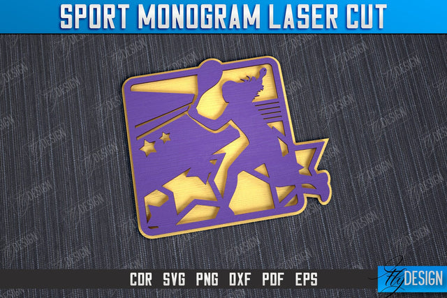 Personalized Sports Decor | Sport Monogram | Gift Idea | Wall Décor | CNC file SVG Fly Design 