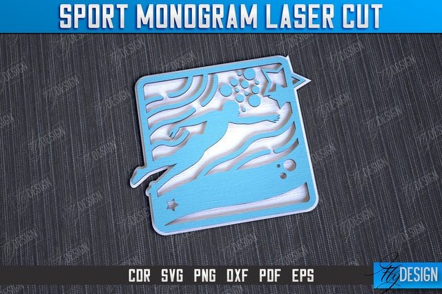 Personalized Sports Decor | Sport Monogram | Gift Idea | Wall Décor | CNC file SVG Fly Design 