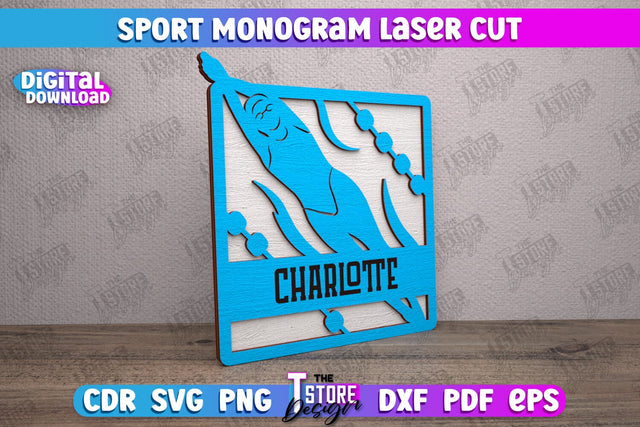 Personalized Sports Decor | Sport Monogram | Gift Idea | Wall Décor | CNC file SVG The T Store Design 