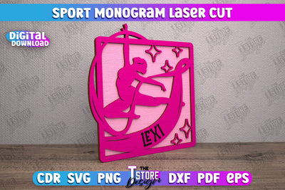 Personalized Sports Decor | Sport Monogram | Gift Idea | Wall Décor | CNC file SVG The T Store Design 