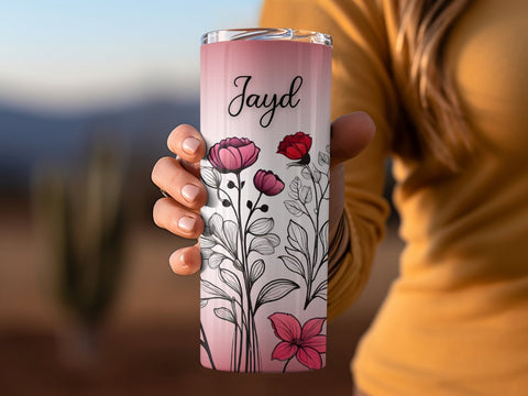 Personalized Spring Flowers Tumbler wrap png Sublimation Luvleigh Digitals 