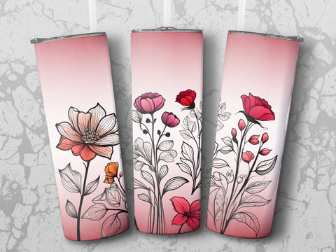 Personalized Spring Flowers Tumbler wrap png Sublimation Luvleigh Digitals 