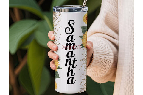 Personalized Sunflower 20oz Tumbler Sublimation DesignSVG 
