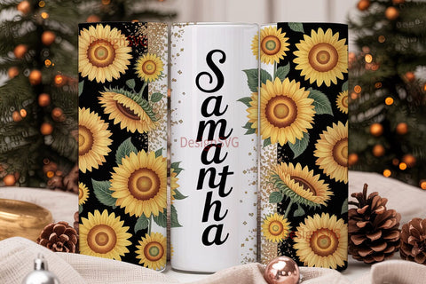 Personalized Sunflower 20oz Tumbler Sublimation DesignSVG 