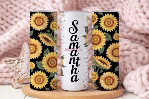 Personalized Sunflower 20oz Tumbler Sublimation DesignSVG 